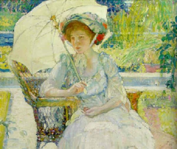 The Garden Seat Oil Painting by Richard Edward Miller