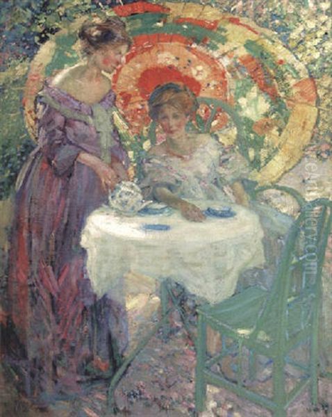 Afternoon Tea Oil Painting by Richard Edward Miller