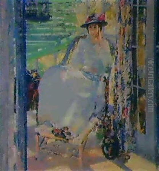 In The Sunroom Oil Painting by Richard Edward Miller