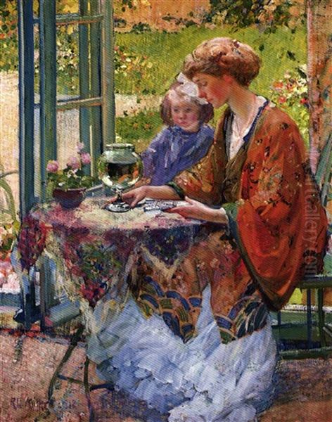 Goldfish Oil Painting by Richard Edward Miller