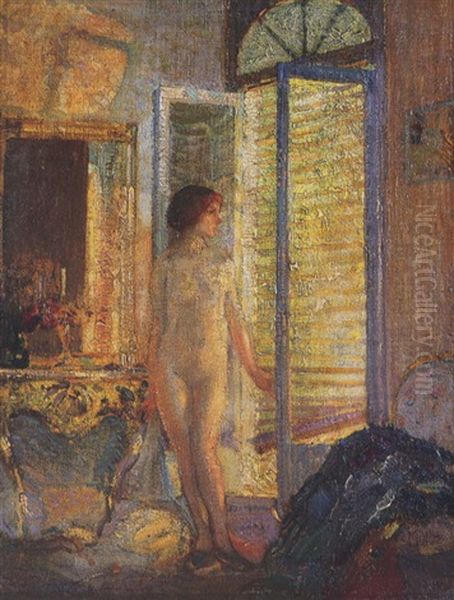 Sunbather Oil Painting by Richard Edward Miller