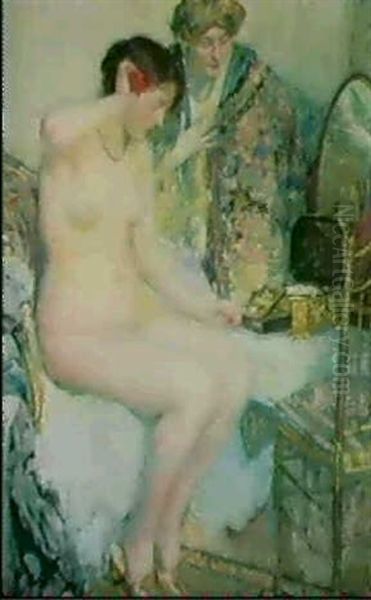 The Nude (the Jewel Box) Oil Painting by Richard Edward Miller