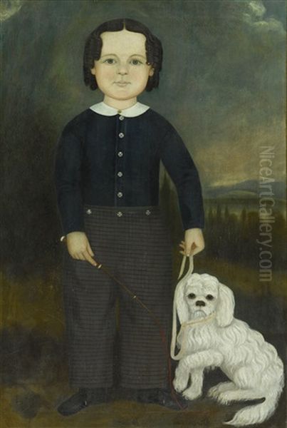 Portrait Of A Boy And His Spaniel Oil Painting by Samuel Miller