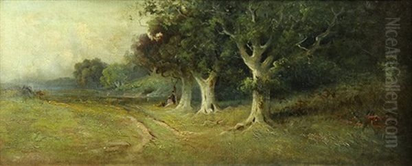 Oaks In Oakland Oil Painting by Thomas Oxley Miller