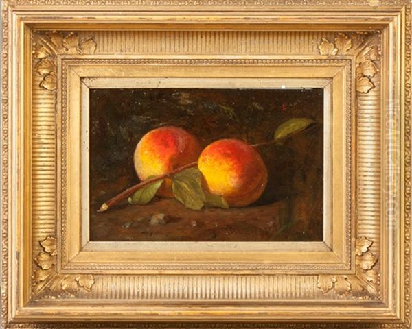 Still Life Of Peaches Oil Painting by William Rickarby Miller