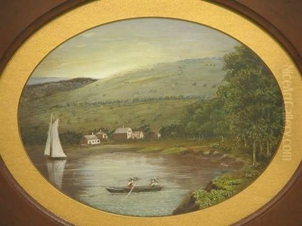 Hudson River Valley Landscape Oil Painting by William Rickarby Miller