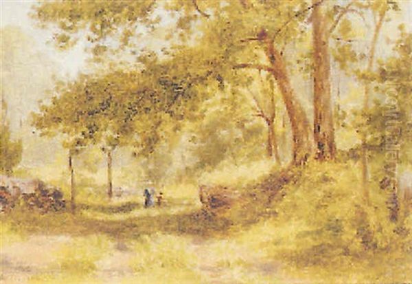 A Walk In The Woods Oil Painting by William Rickarby Miller