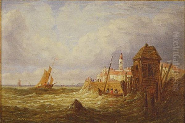 Harbor Scene Oil Painting by William Rickarby Miller