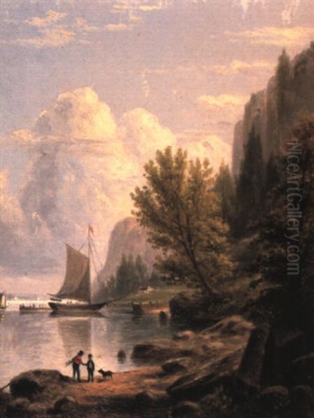 The Palisades Of The Hudson Oil Painting by William Rickarby Miller