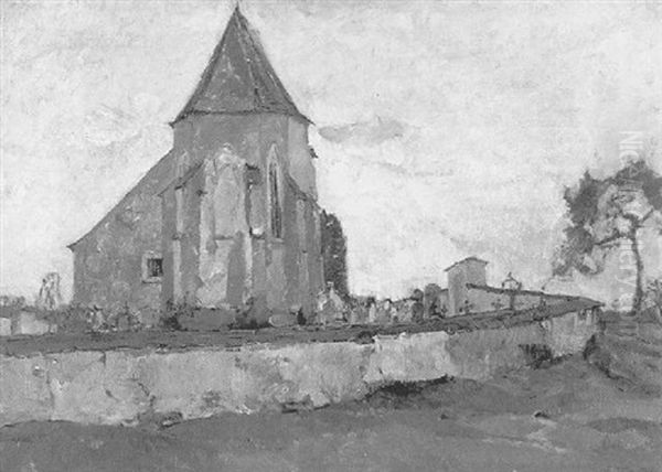 Dorfkirche Oil Painting by Otto Miller-Diflo