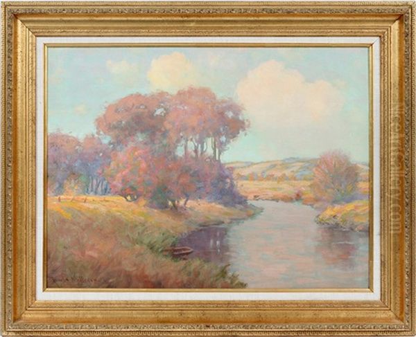 A Dreamy Brook Oil Painting by Royal Hill Milleson