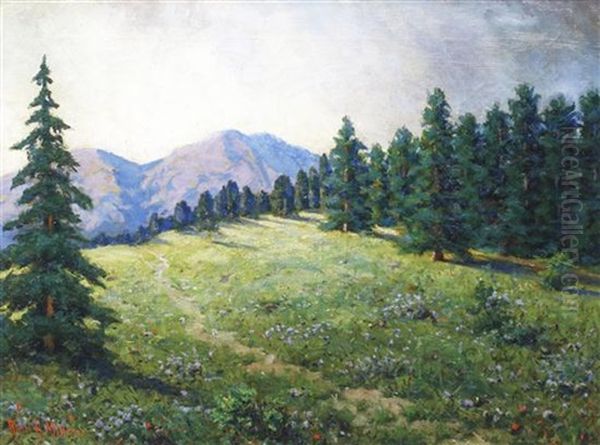 Mountain Meadow Oil Painting by Royal Hill Milleson