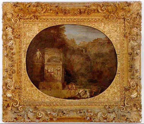 Ariane Endormie Et Bacchanale Dans Un Paysage Oil Painting by Jean Francois (Francisque) Millet the Younger