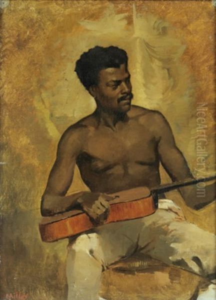 Le Guitariste Oil Painting by Francis Davis Millet