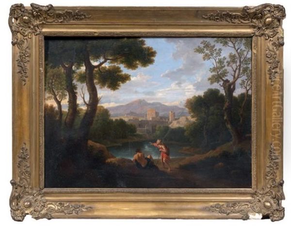 Paysage Au Lac Et A La Forteresse Oil Painting by Francisque Millet