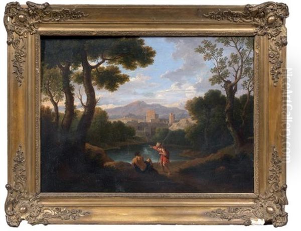 Paysage Au Lac Et A La Forteresse Oil Painting by Francisque Millet