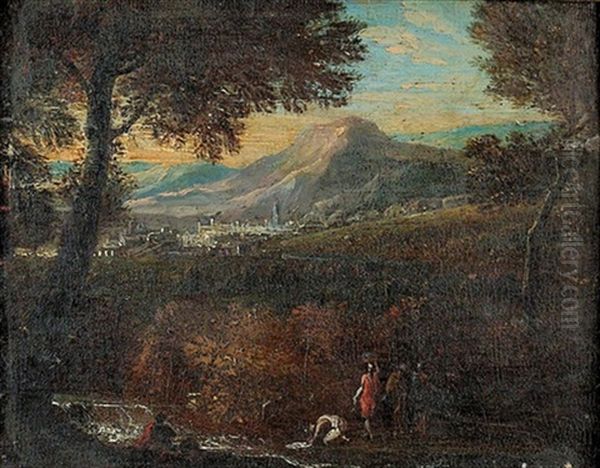 Landschaft Mit Staffage Oil Painting by Francisque Millet