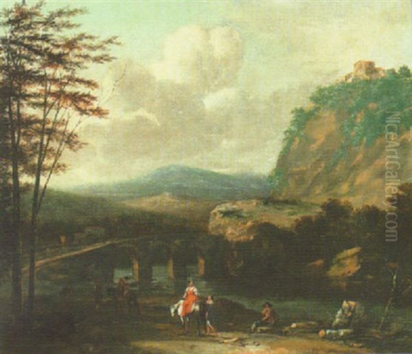 Jokimaisema Oil Painting by Francisque Millet