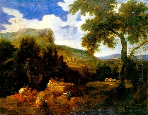 Paysage D'arcadie Oil Painting by Francisque Millet