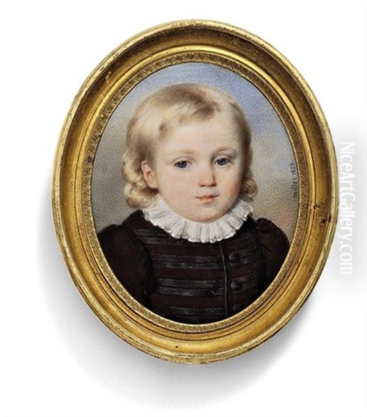 A Young Boy, In Brown Doublet Oil Painting by Frederic Millet