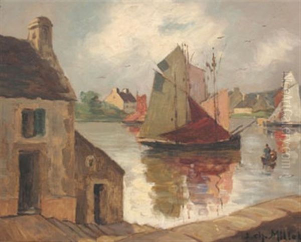 Le Port De Doelan Oil Painting by Jean-Charles Millet