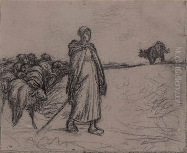 The Return Of The Shepherdess Oil Painting by Jean-Francois Millet