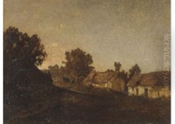 Le Village Oil Painting by Jean-Francois Millet