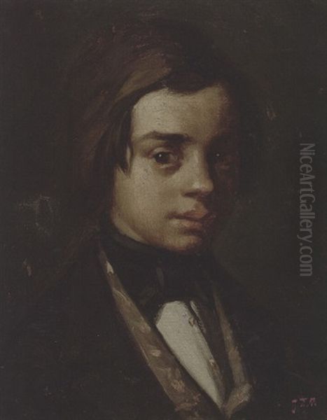 Portrait Of Auguste Feuardent Oil Painting by Jean-Francois Millet