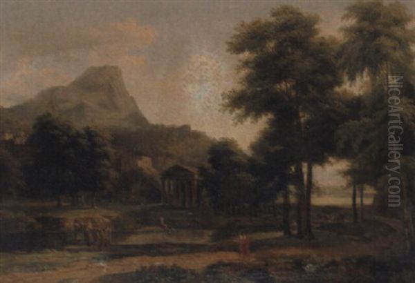 Paysage Anime Avec Ruines Oil Painting by Jean-Francois Millet