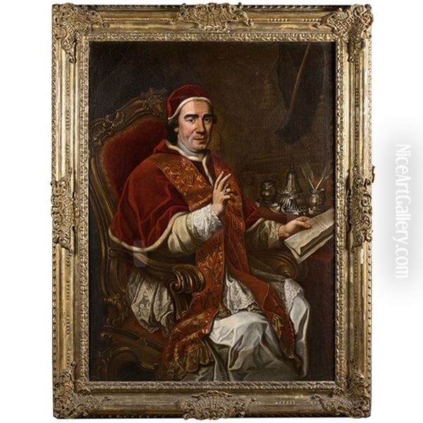 Portrait Du Pape Clement Xiv Oil Painting by Vincenzo Millione