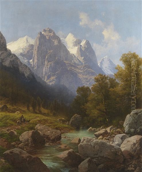 Der Maler Im Gebirge by Karl Millner