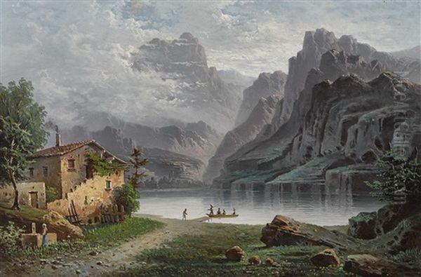 Am Ufer Eines Gebirgssees Oil Painting by Karl Millner