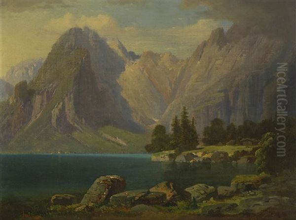 Blick Uber Den Konigssee Auf St. Bartholoma by Karl Millner