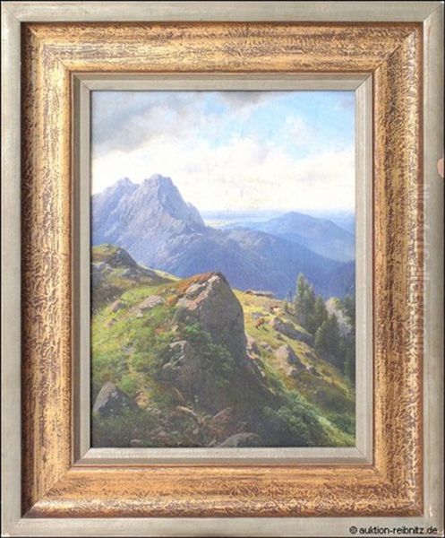 Gebirgslandschaft Oil Painting by Karl Millner