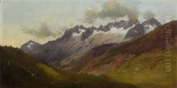 Gebirgslandschaft Oil Painting by Karl Millner