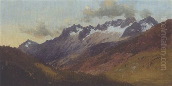 Gebirgslandschaft Oil Painting by Karl Millner