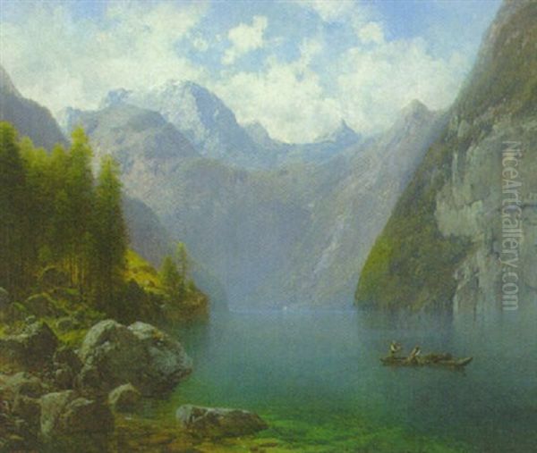 Am Konigssee Zu Berchtesgaden Oil Painting by Karl Millner