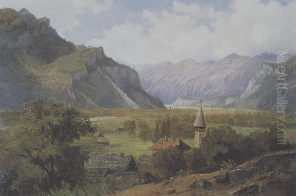 Meyringen Im Hasli Thal Oil Painting by Karl Millner