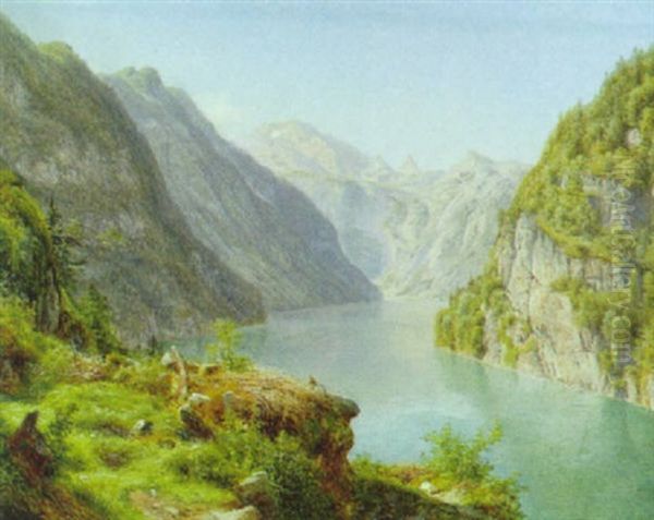 Blick Auf Den Konigsee Mit Blick Auf St. Bartholoma Oil Painting by Karl Millner