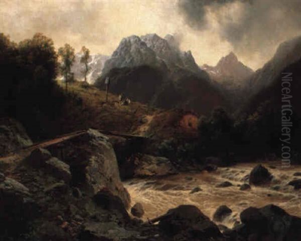 ...horn Bei Lofer In Tirol Oil Painting by Karl Millner