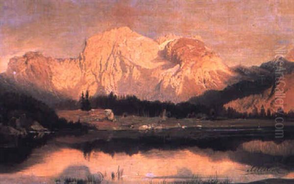 Bergmassiv Oil Painting by Karl Millner