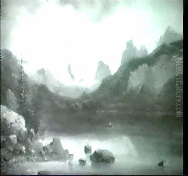 Der Vordere Gosausee Oil Painting by Karl Millner