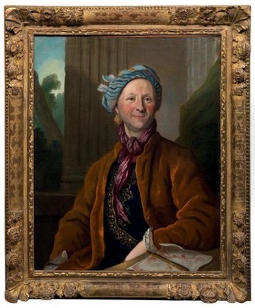 Portrait D'un Dessinateur (+ Portrait D'homme Portant Un Costume A La Polonaise; 2 Works) Oil Painting by Henri Millot