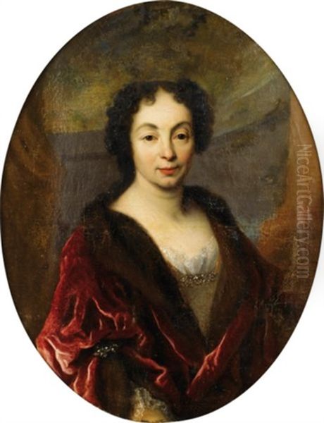 Portrait Presume De Madame De Barmont, Nee De Croix Oil Painting by Henri Millot