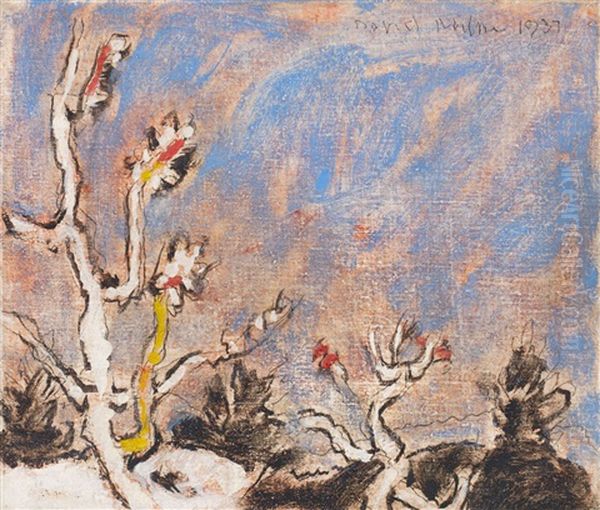 Twigs In Winter, Six Mile Lake, Muskoka, Ontario by David Brown Milne