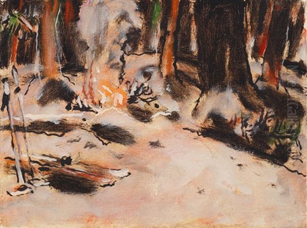 Campfire In Winter, Uxbridge, Ontario by David Brown Milne