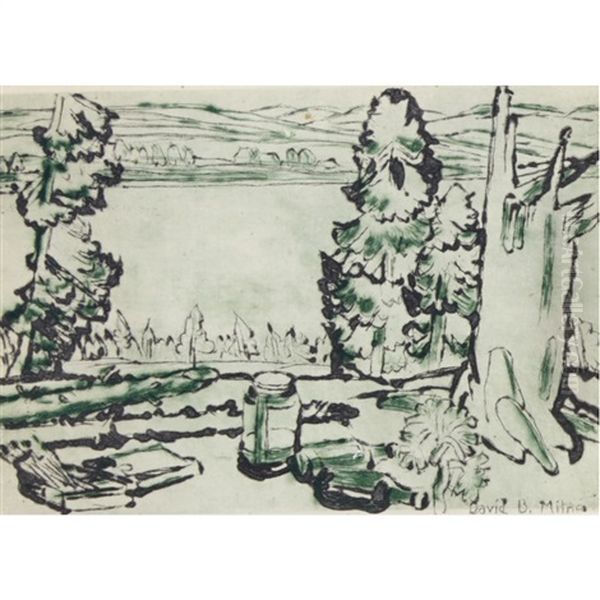 Painting Place; Blue Sky, Palgrave (cancelled) by David Brown Milne