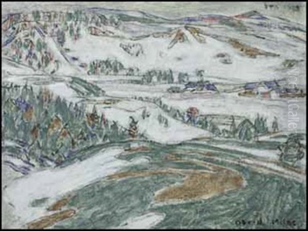 Ski-jump And Tea-house, Lake Placid by David Brown Milne