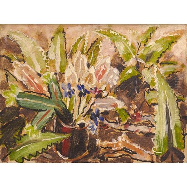 Still Life With Violets Oil Painting by David Brown Milne