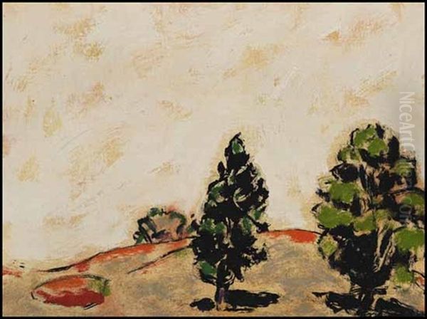 Two Trees, Midday, Palgrave Oil Painting by David Brown Milne